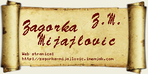 Zagorka Mijajlović vizit kartica